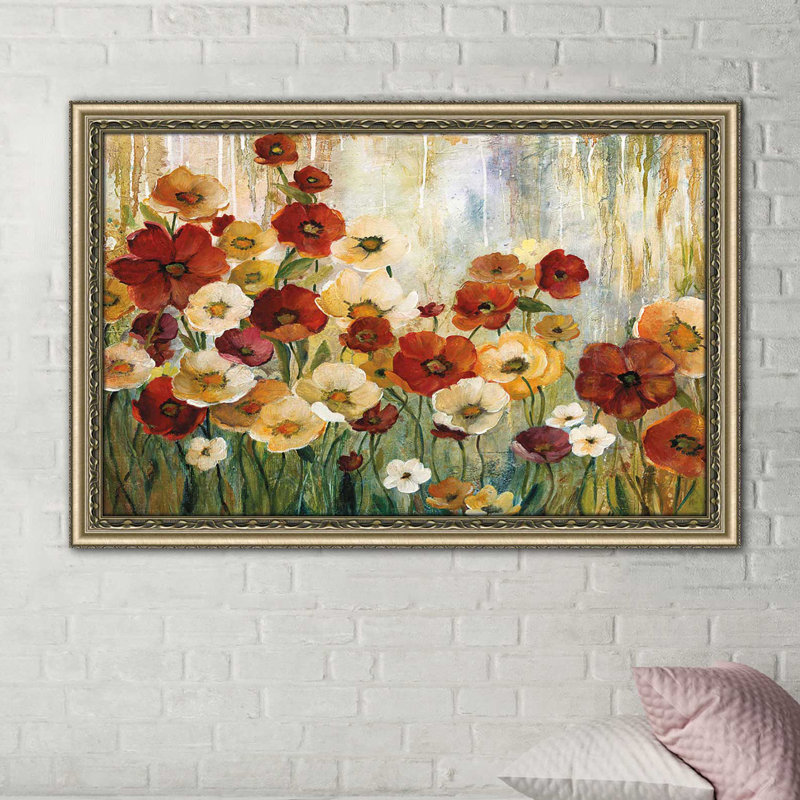 «Garden View», reproduction de peinture à l'huile encadrée, H 35,5 po x l 51,5 po x P 0,75 po