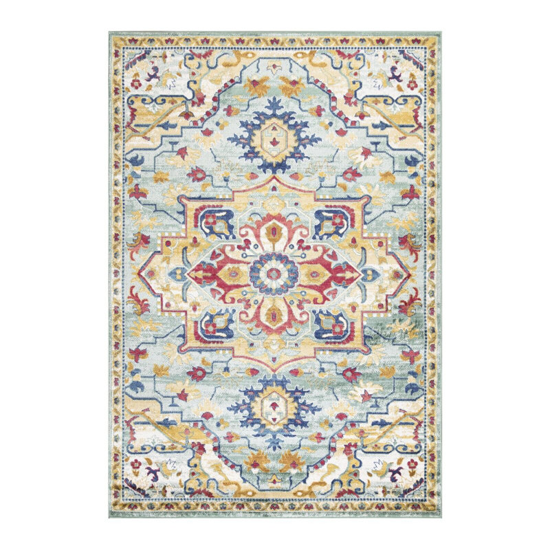 Aaminah Floral Indoor / Outdoor Area Rug, Rectangle 60 x 110cm