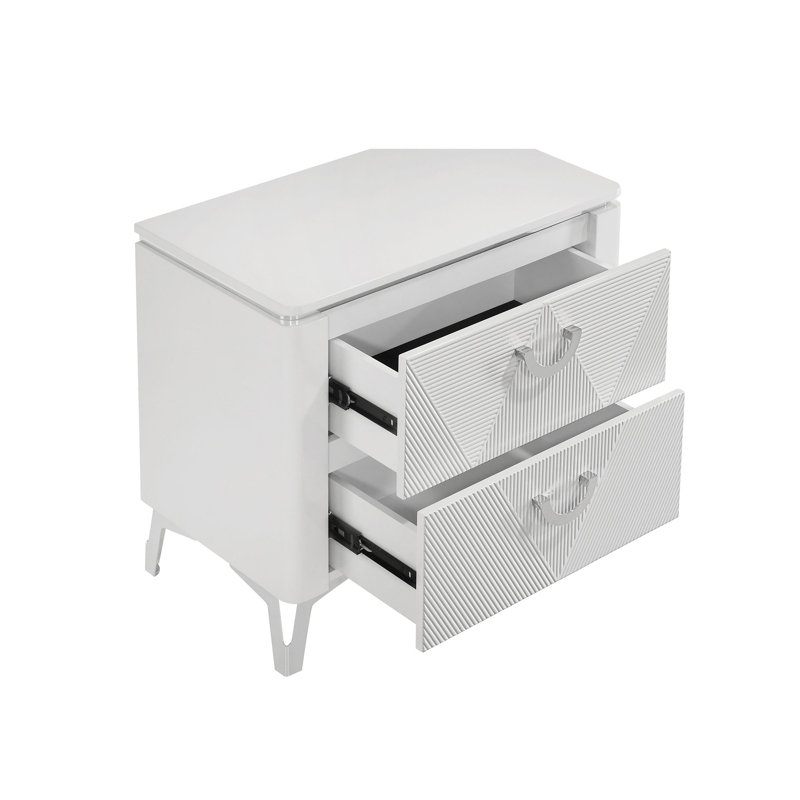 Table de chevet 2 tiroirs avec double port USB