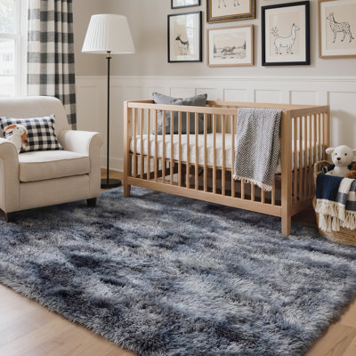 Fluffy Faux Cashmere Ombre Area Rug