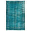 Tapis bleu en laine noué à la main de conception unique 2000 pi 6 pi 9 po x 10 pi 2 po Oline