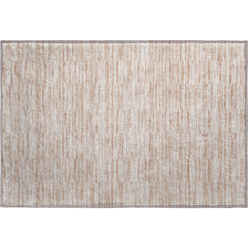 Premium Machine Washable Prisco Salmon Rug, Rectangle 1'8" x 2'6"