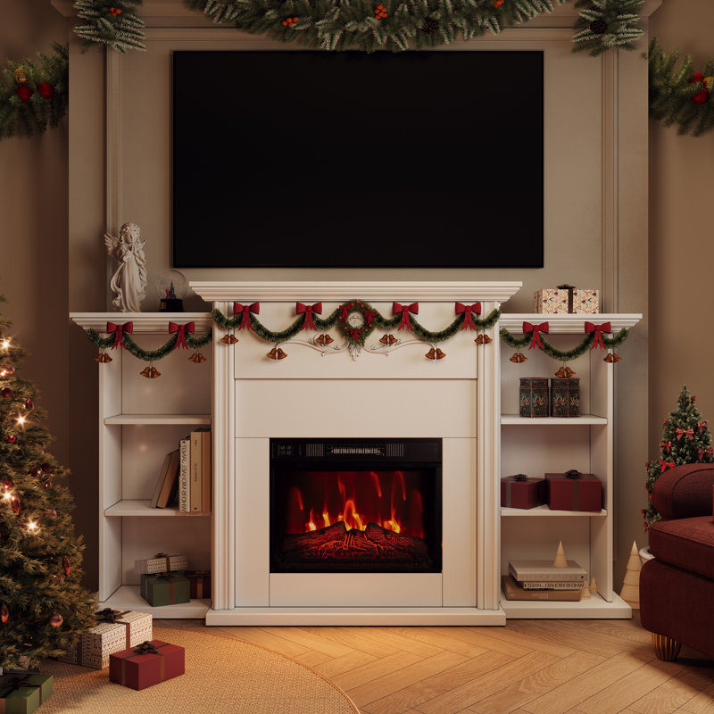 Foyer de meuble télé avec insert électrique 72,5 po Daquita