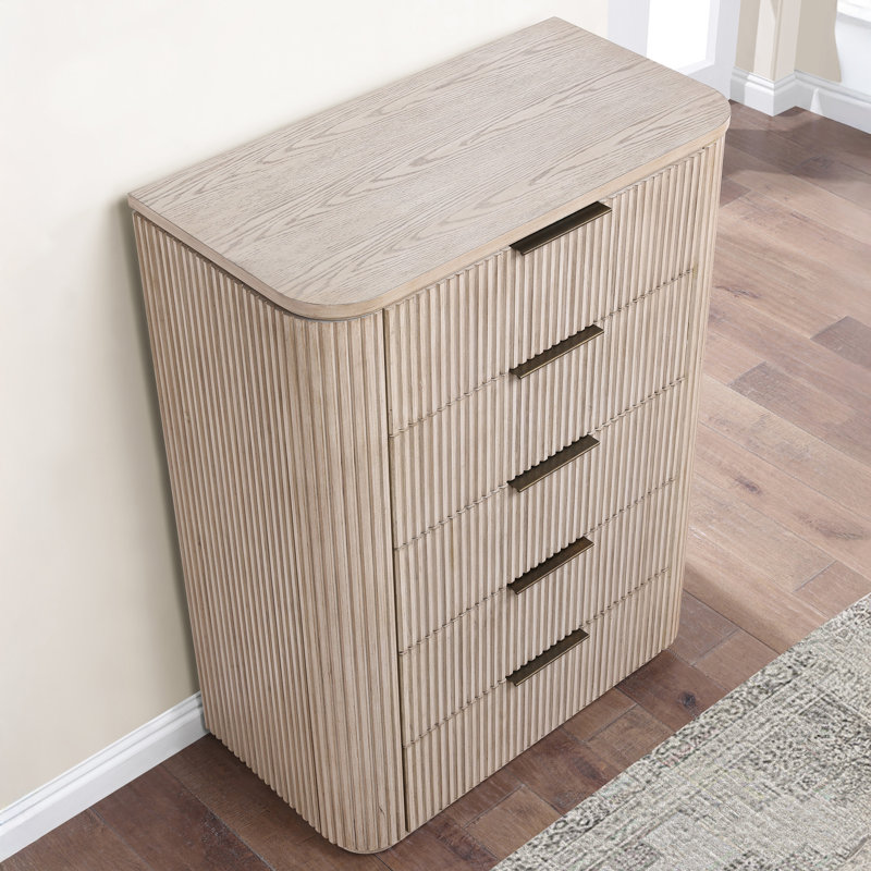 Commode 5 tiroirs Henry, Tanné