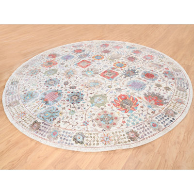 Maurita One-of-a-Kind 12'2" X 12'2" Round Wool Area Rug in Ivory