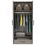Armoire Ambery 180, deux tablettes, double porte, tringle en métal, un tiroir - gris clair