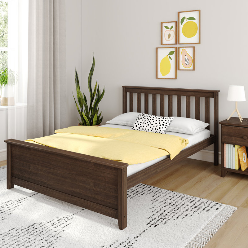 Lit plateforme Bolin Kids, Double, Noyer