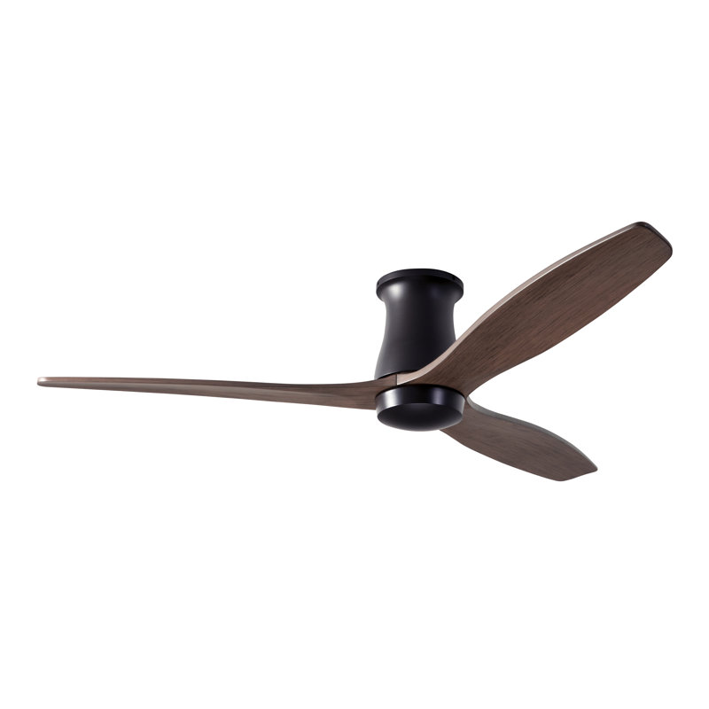 Arbor Flush Mount Ceiling Fan, Handheld Remote Control, Mahogany, Dark Bronze