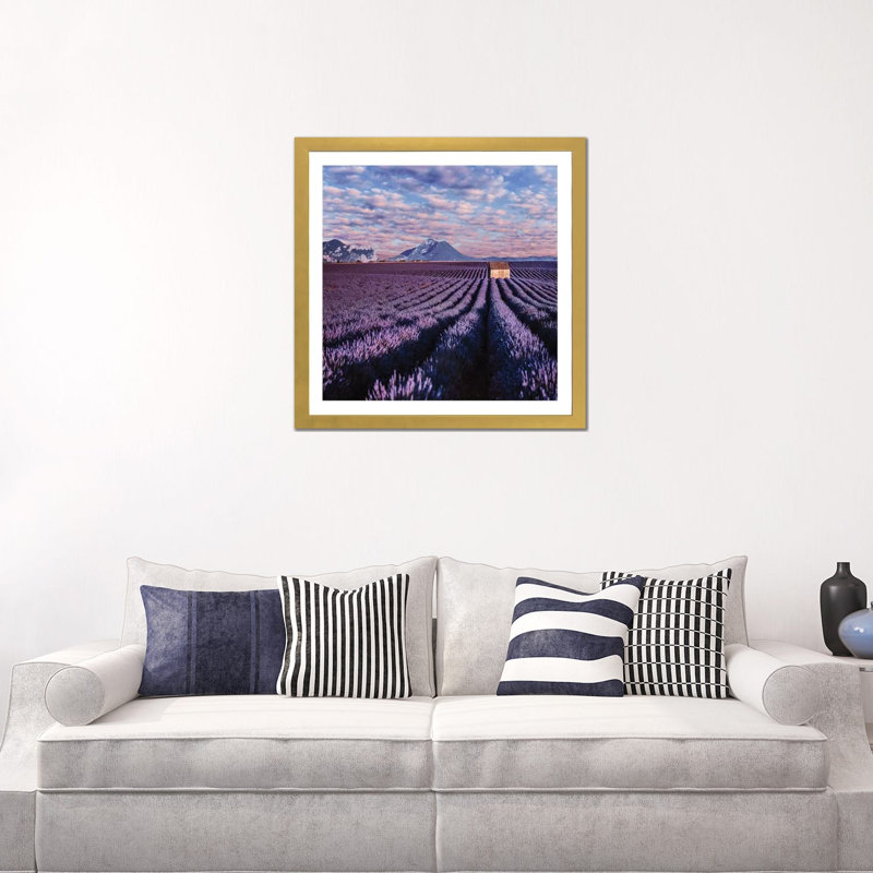 « Lavander clouds » par Hobopeeba-reproduction d’art, H 24 po x l 24 po x p 1 po, Papier encadré doré, Blanc