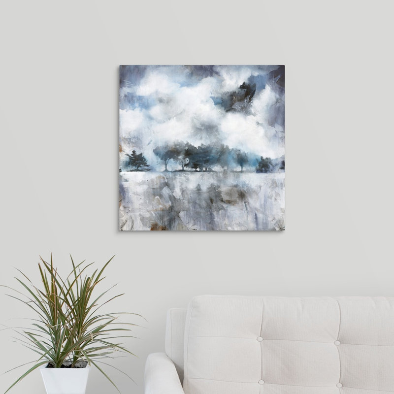 « obscurcied blues », peinture sur toile, H 20 po x l 20 po x p 1,25 po, Toile tendue