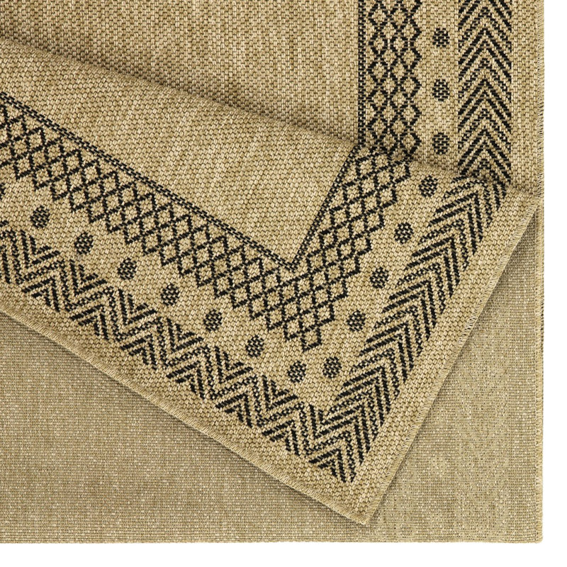 Revêtement de sol intérieur / extérieur Earth Collection - 2 pi 7 po Tapis pour animaux et espaces en polypropylène noir naturel X 3 x 2,7 pi 7,3 pi naturel + noir