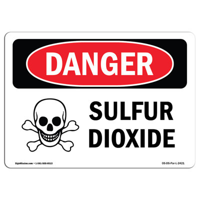 Sulfur Dioxide Aluminum Sign 12 x 18