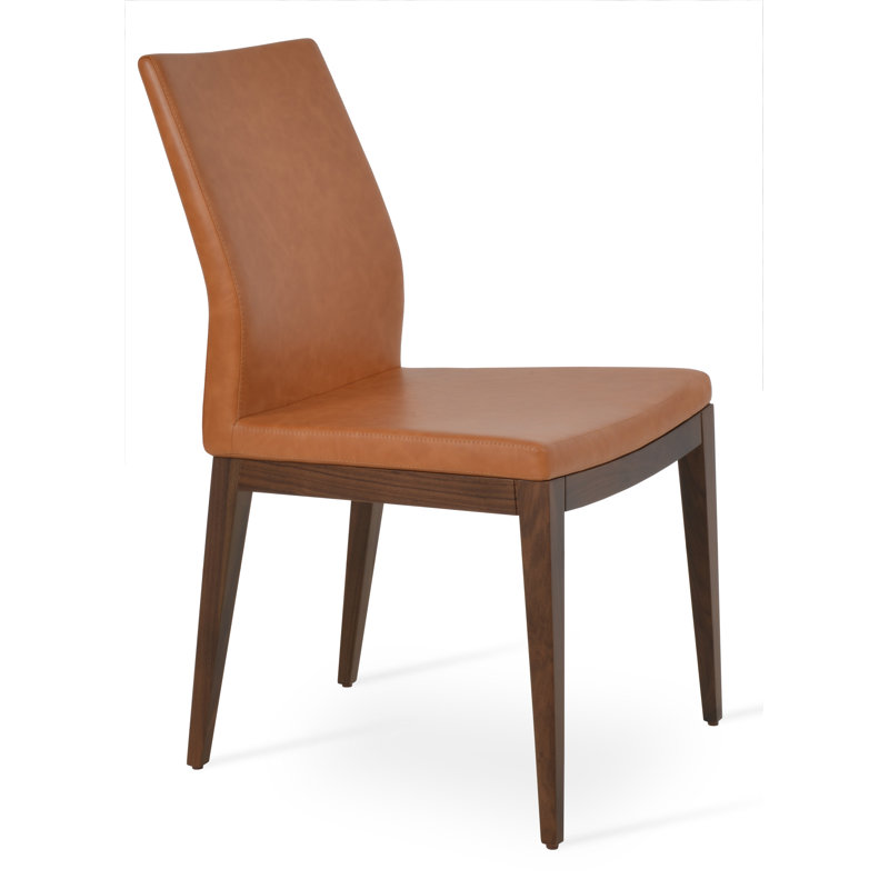 Pasha Wood Dining Chair, American Walnut, Caramel PPM