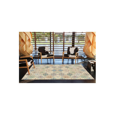 Cream Diamond Toned Modern Themed Patterned Decorative Machine Washable Rug