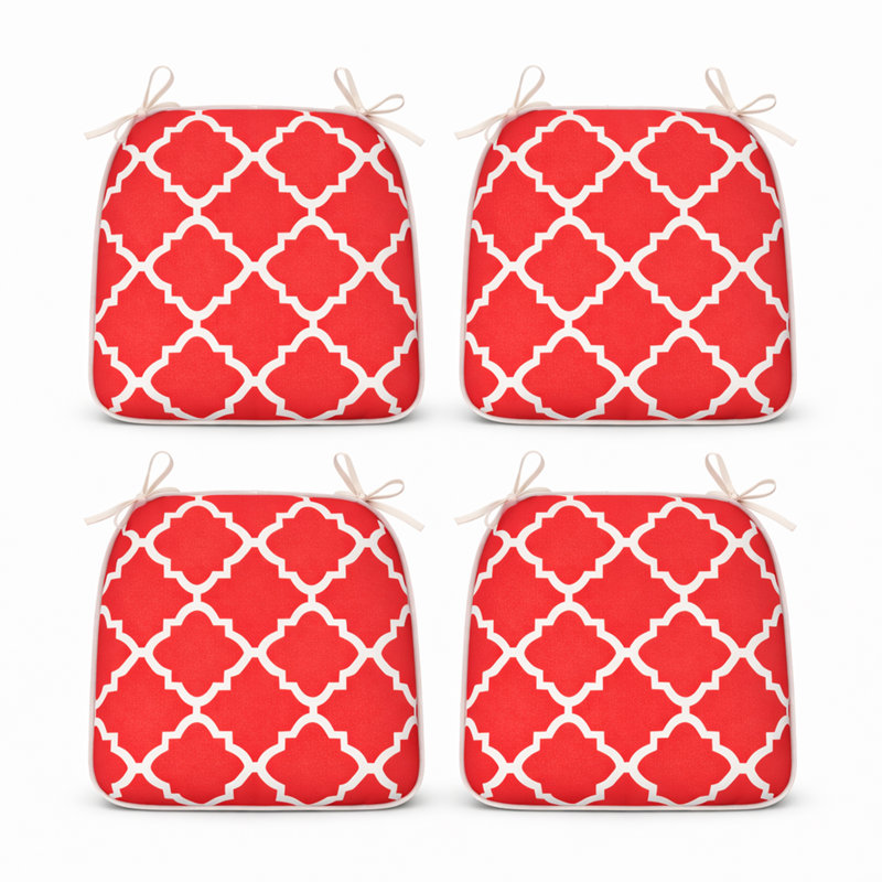 Coussins d'extérieur pour chaise de patio, Red Geometric, Canvas