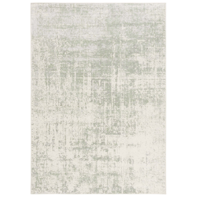 Adirondack Abstract Area Rug In Sage / Ivory, Rectangle 122 x 183 cm