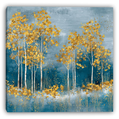 «Golden Autumn Grove», art mural sur toile tendue