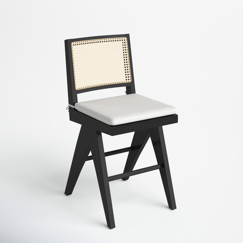 Josephina Rattan Counter Stool, Black