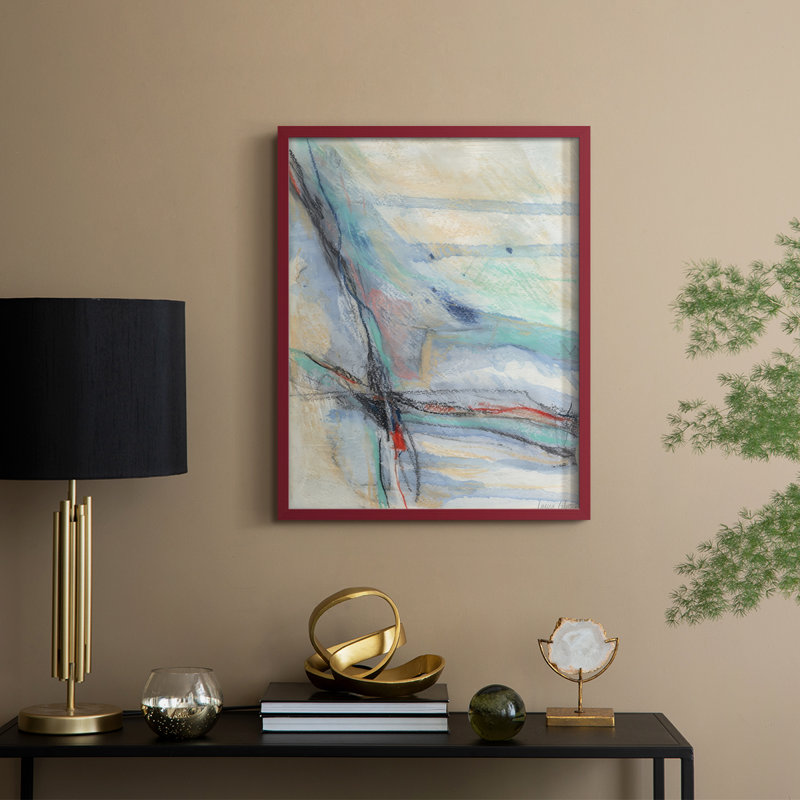 «Cracking Open I», reproduction encadrée - bois massif, H 30 po x l 24 po, Rouge