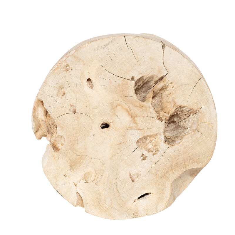 Bleached Solid Wood Accent Stool