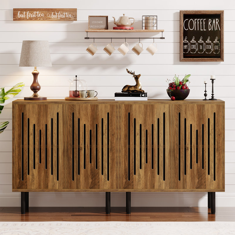 59-in Sideboard With Doors & Adjustable Shelves, Brown