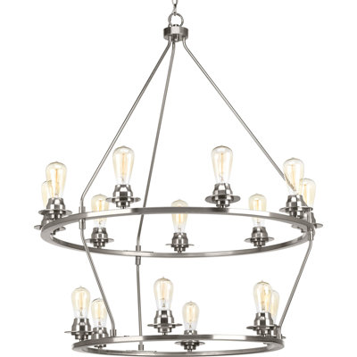Lustre en forme de roue de chariot à 15 lumières Miesha