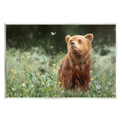 Conception d'art sur toile Stupell Industries Bear & Butterfly in Meadow par Mark Kelso