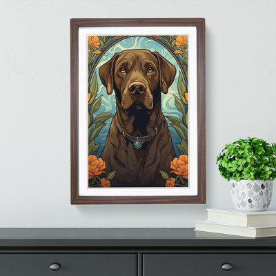 Labrador Retriever Nouveau - Single Picture Frame Print on Wood