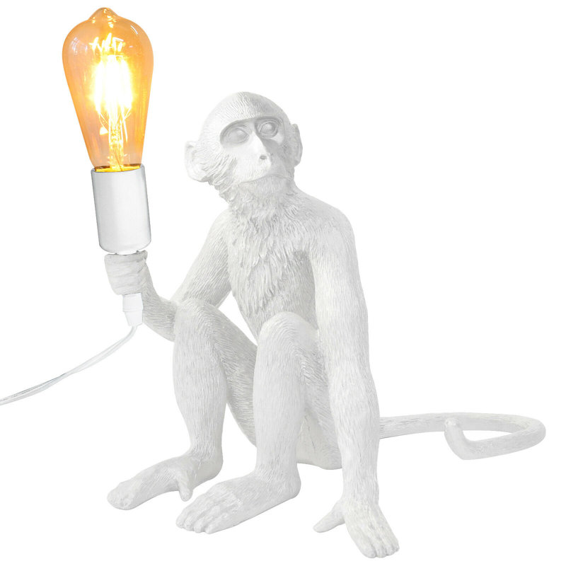 Lampe fantaisie en résine Brylee, Blanc