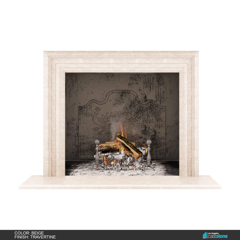 Pourtour de foyer Monterey, Beige travertin