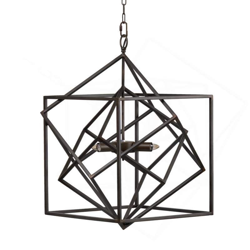 3 - Light Metal Chandelier, Hanging Light Fixture With Adjustable Chain For Kitchen Dining Room Foyer Entryway, Bulb Not Included