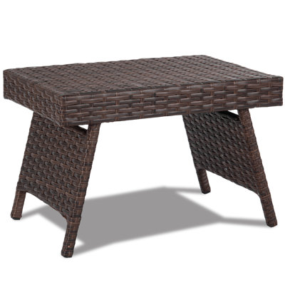 Hielm Rectangular Wicker Folding Outdoor Coffee Table , 23.5'' in. W 16'' in. D