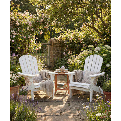 Wood Lounge Patio Chair for Garden Outdoor Wooden Folding Embossed Adirondack Chair Solid Cedar Wood Lounge Patio Chair with Wood Grain