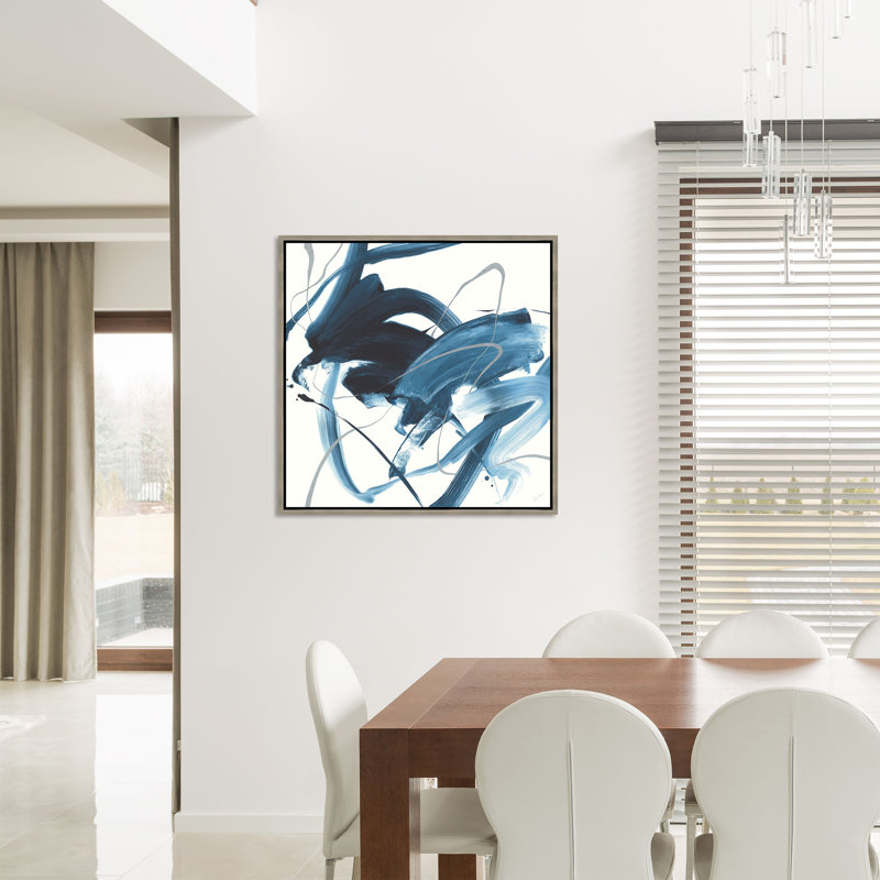 Dancing Of Blue II Painting by Janice Sadler, Image Brush Gel, 25.75" H x 25.75" W