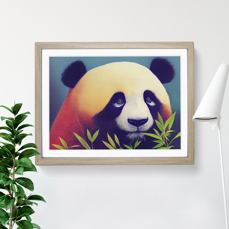 Miraculous Panda - Framed Print, 25cm H x 34cm W x 2cm D, Oak
