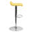 Orozco Contemporary Vinyl Adjustable Height Barstool with Solid Wave Seat and Chrome Base-1098382022