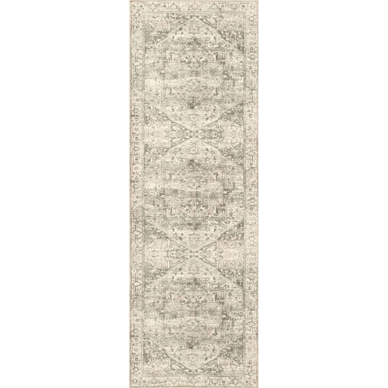 Brielle SpinClean Machine Washable Vintage Medallion Area Rug