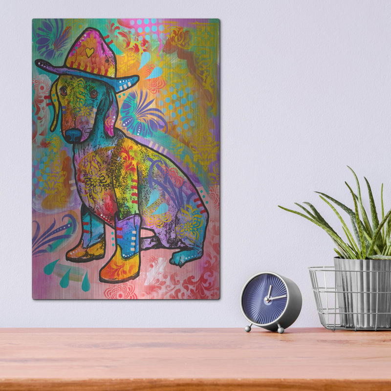 Art mural en métal Trinx «Cowboy Pupper» par Dean Russo, H 16 po x l 12 po