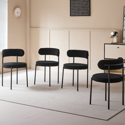 50cm H Cotton Blend Upholstered Metal Side Chair