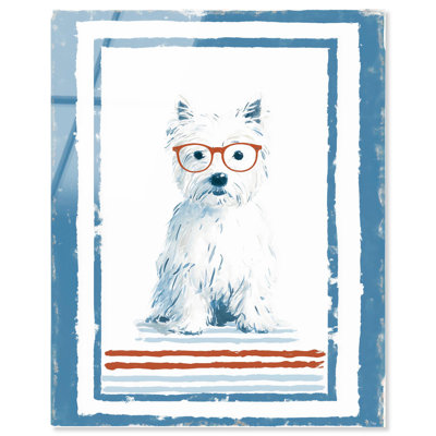 «Puppy with Glasses V», reproduction murale à imprimé acrylique par Art Remedy, prêt à accrocher, 36 x 45