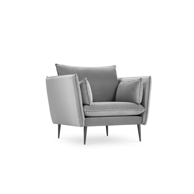 Adoraim Upholstered Armchair, Light Grey, Black