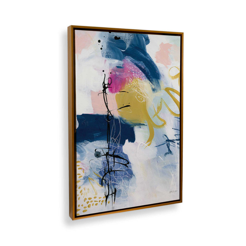 «Graffiti Abstract IV» par Yvette St. Amant, reproduction d'art, H 16 po x l 12 po, Floater Frame, Doré
