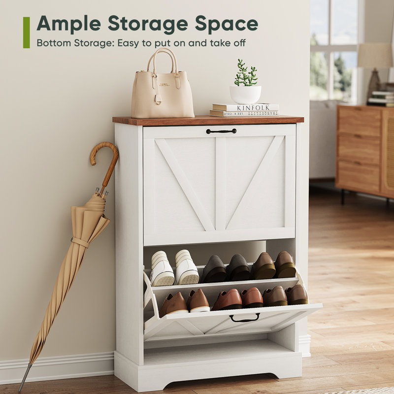 20 Pair Shoe Storage, White - 60cm W