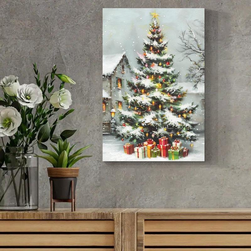 Art mural arbre de Noël, H 18 po x l 12 po