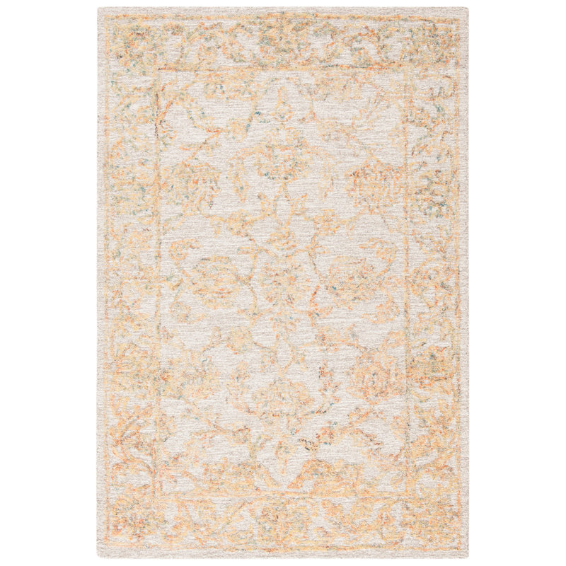 Swarey Hand Tufted Wool Oriental Rug, Rectangle 4' x 6'