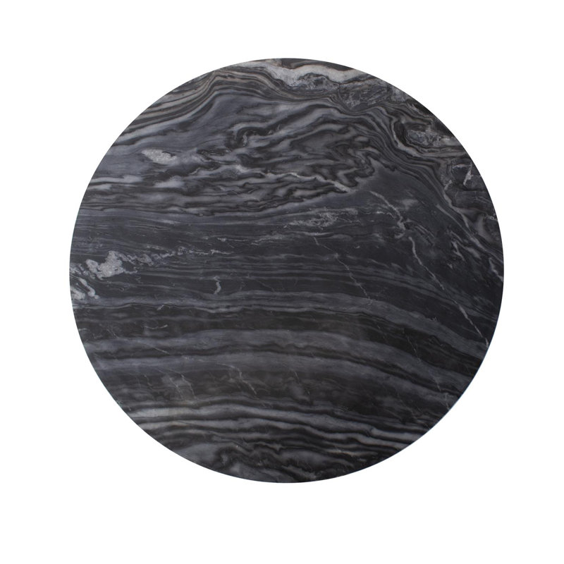 Micca Marble End Table, Gold/Black, Black