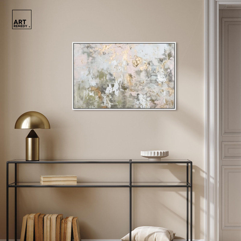 Art Remedy, toile glamour élégante, couleur dégradée, H 21 po x l 31 po, Cadre flottant blanc