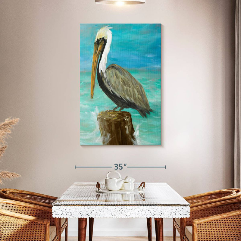Brampt Single Pelican On Post, 48" H x 32" W