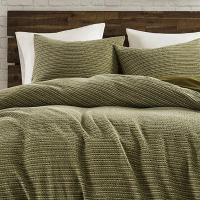 3 pièces, couette double / grand lavé à la gaufre, naturellement respirante, avec 4 attaches d'angle scintillantes, sommeil toutes saisons, confort 100% coton