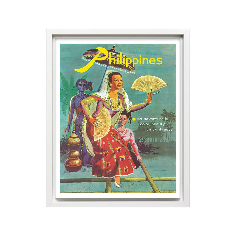 Danseur du sud des Philippines, Canevas, H 24 po x l 32 po, Encadrement blanc